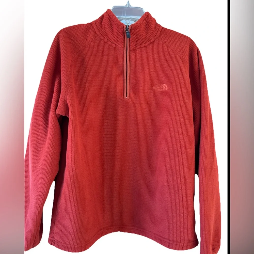 The North Face Sweater Rust 1/4 Zip Waffle Fleece A5 Series Pullover Medium
